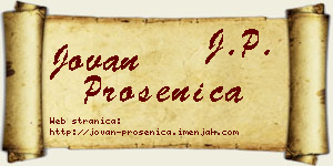 Jovan Prosenica vizit kartica